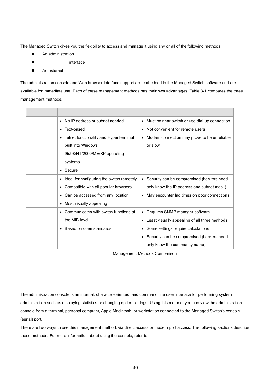 2 management access overview, 3 administration console | PLANET WGSW-20160HP User Manual | Page 40 / 555