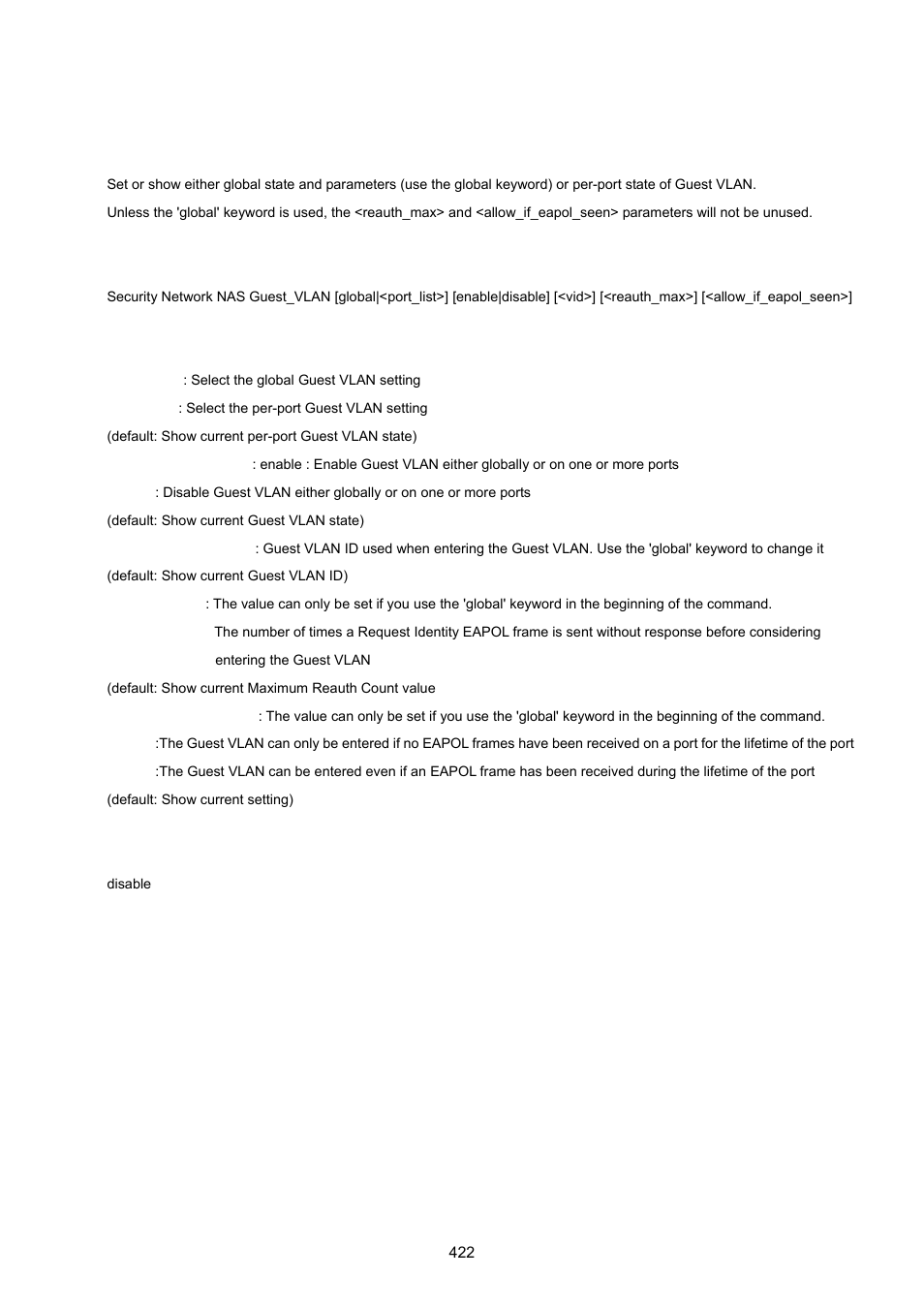 Security network nas guest_vlan | PLANET WGSW-20160HP User Manual | Page 422 / 555