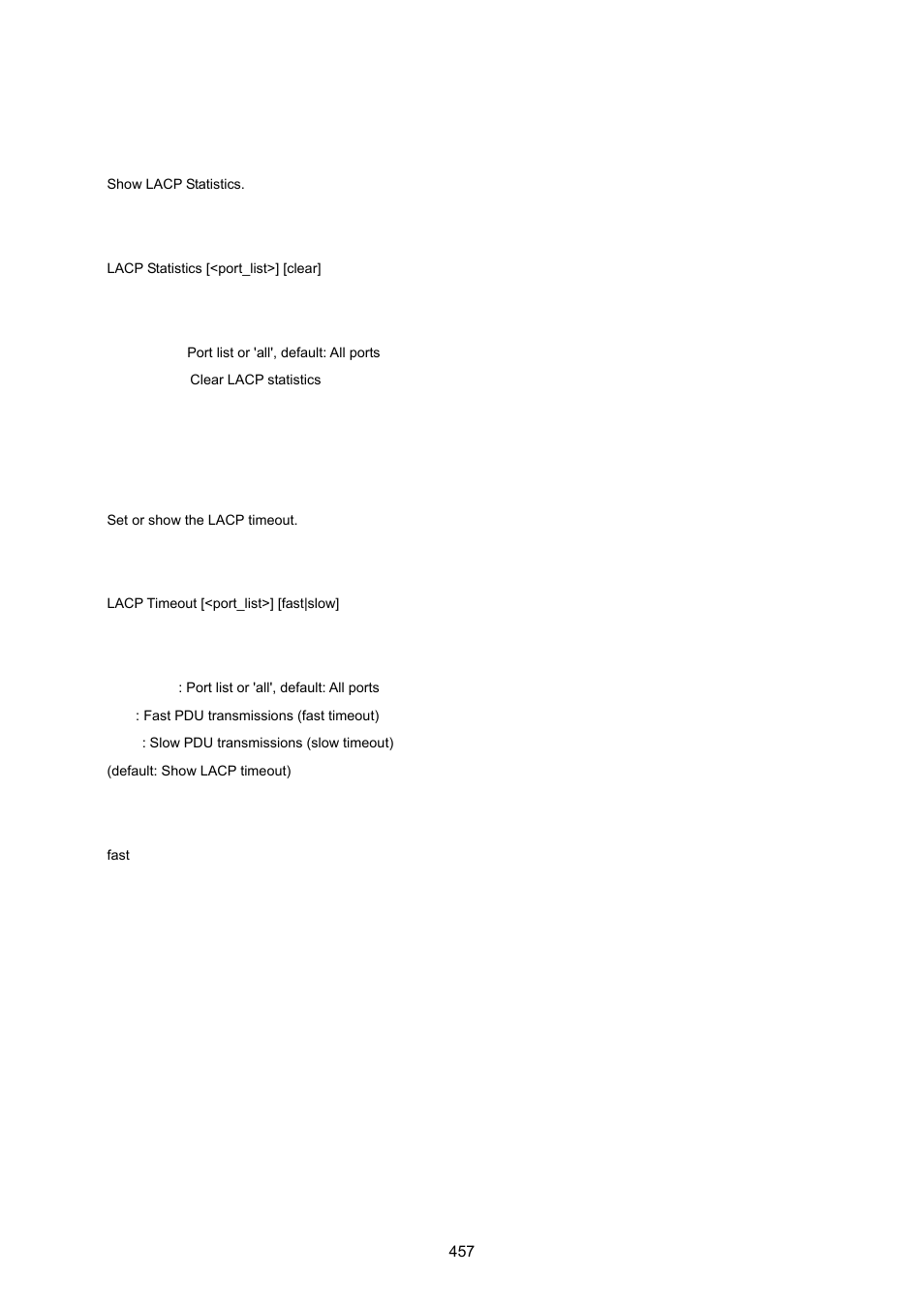 Lacp statistics, Lacp timeout | PLANET WGSW-20160HP User Manual | Page 457 / 555