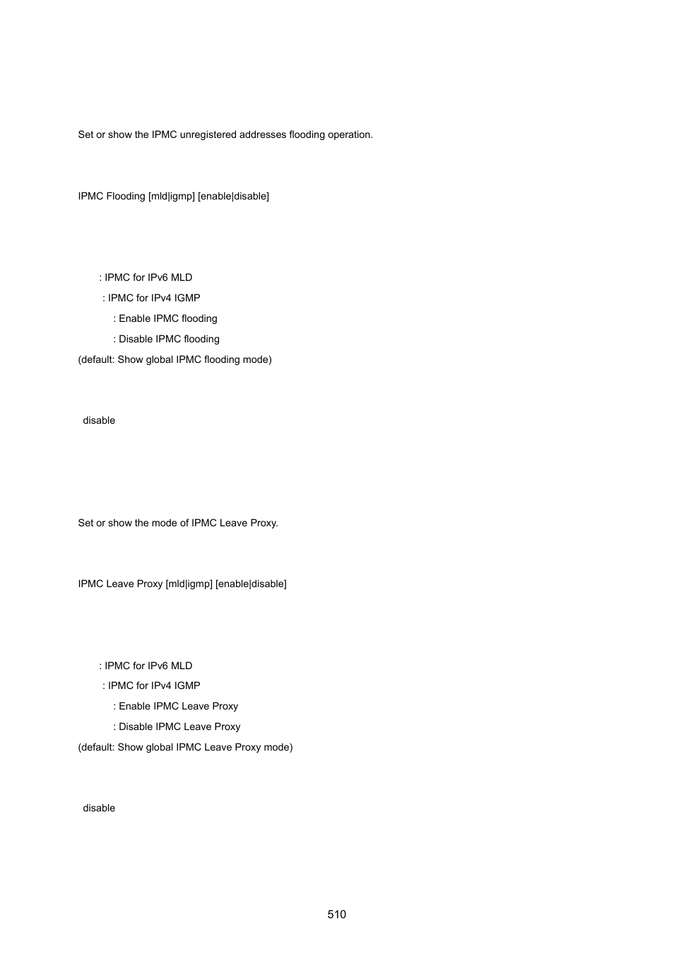 Ipmc flooding, Ipmc leave proxy | PLANET WGSW-20160HP User Manual | Page 510 / 555