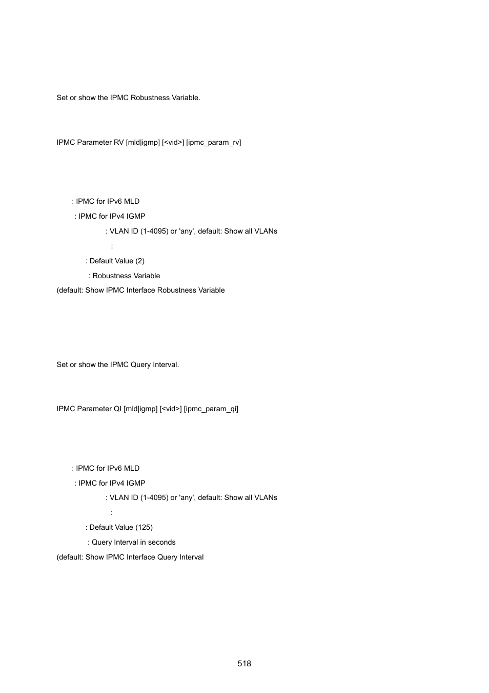 Ipmc parameter rv, Ipmc parameter qi | PLANET WGSW-20160HP User Manual | Page 518 / 555