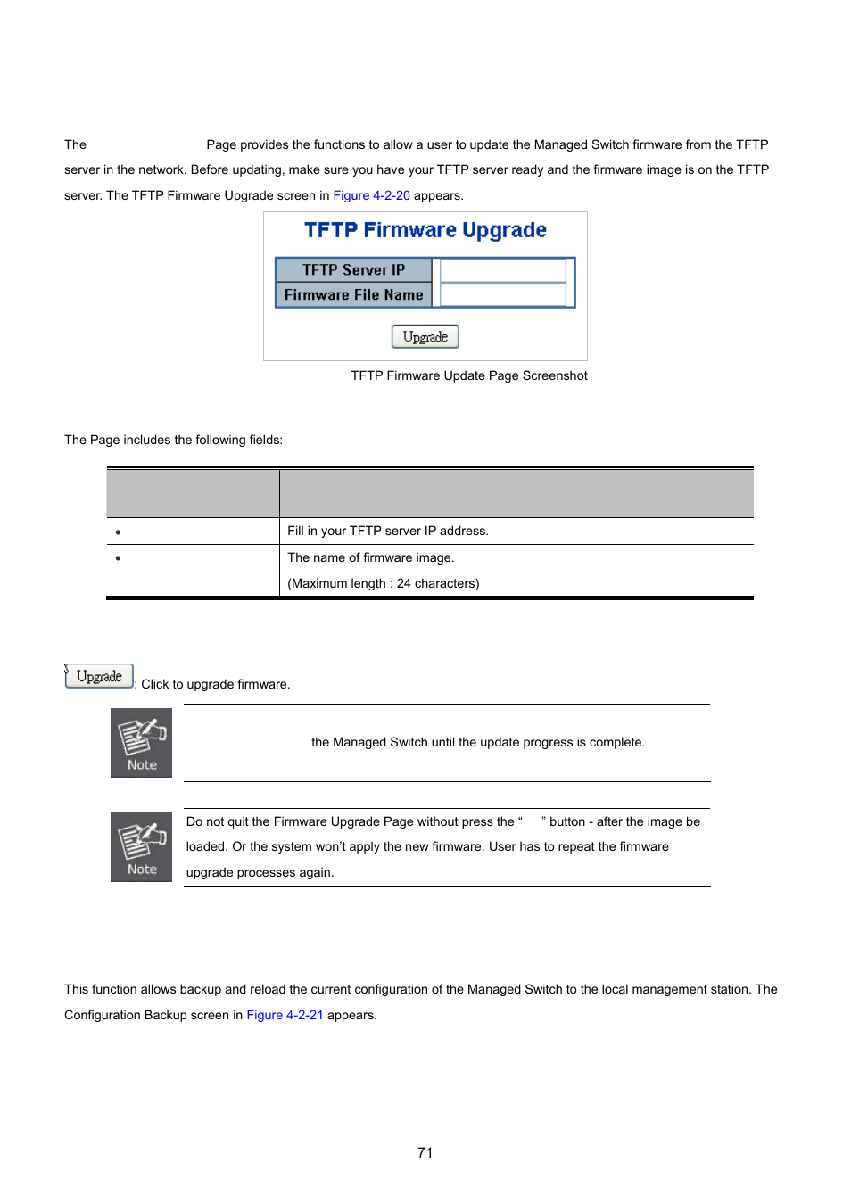 16 tftp firmware upgrade, 17 configuration backup | PLANET WGSW-20160HP User Manual | Page 71 / 555