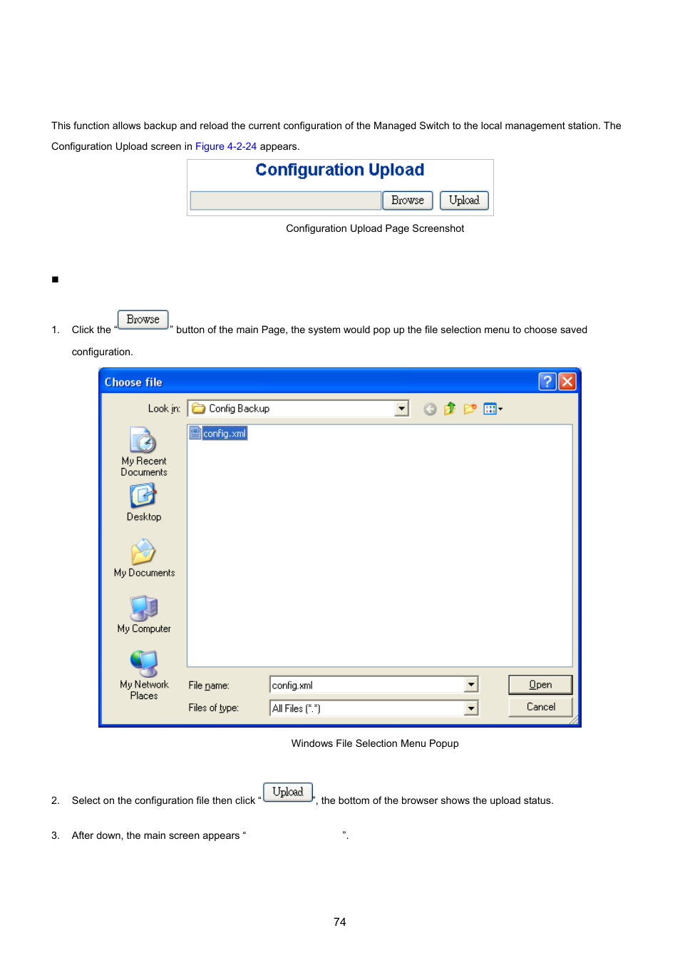 18 configuration upload | PLANET WGSW-20160HP User Manual | Page 74 / 555