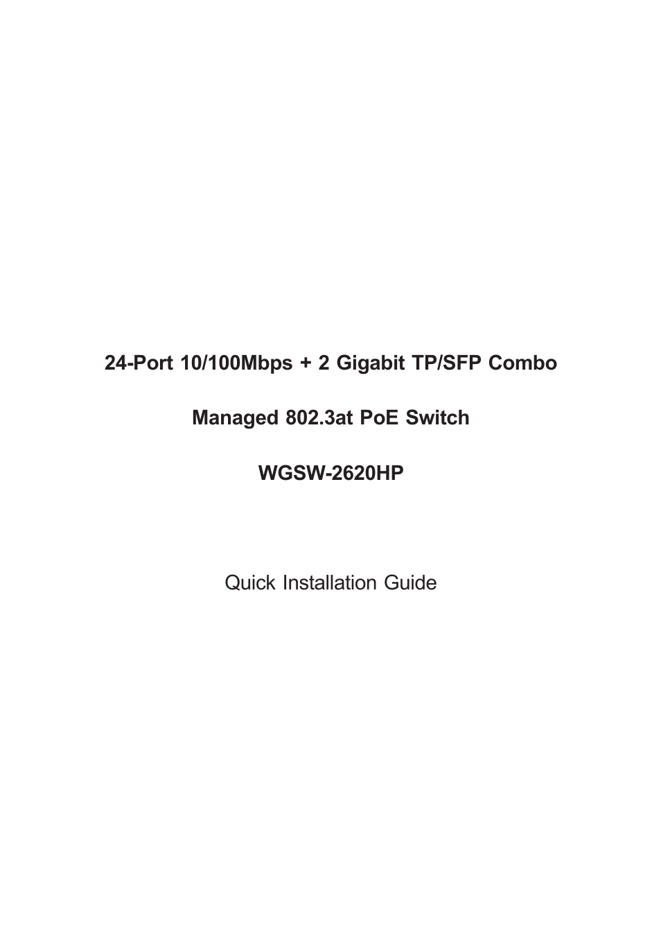 PLANET WGSW-2620HP User Manual | 12 pages