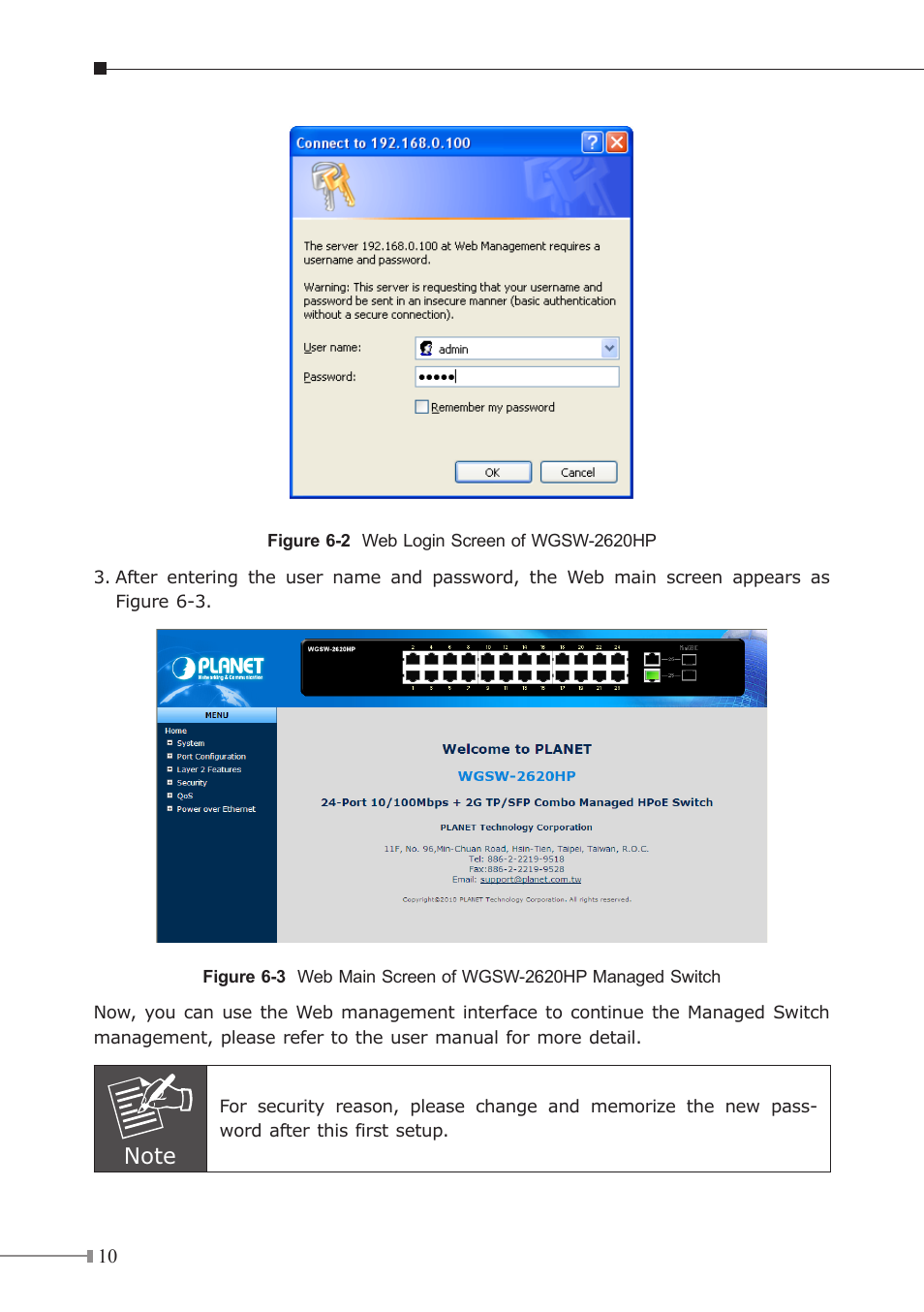 PLANET WGSW-2620HP User Manual | Page 10 / 12