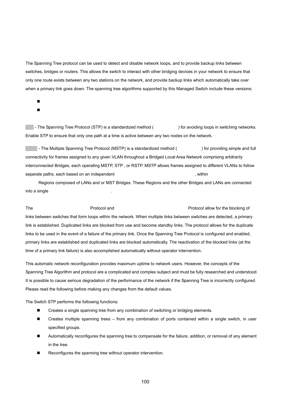 8 spanning tree protocol, 1 theory | PLANET WGSW-2620HP User Manual | Page 100 / 211