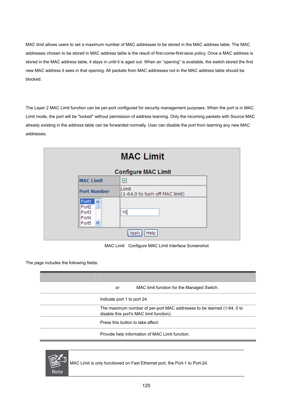 13 mac limit, 1 mac limit configuration | PLANET WGSW-2620HP User Manual | Page 120 / 211