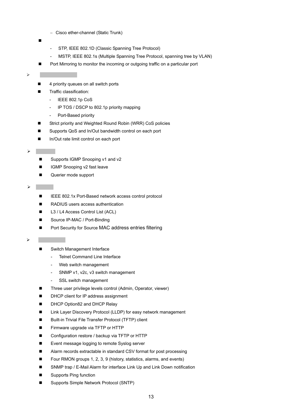 PLANET WGSW-2620HP User Manual | Page 13 / 211