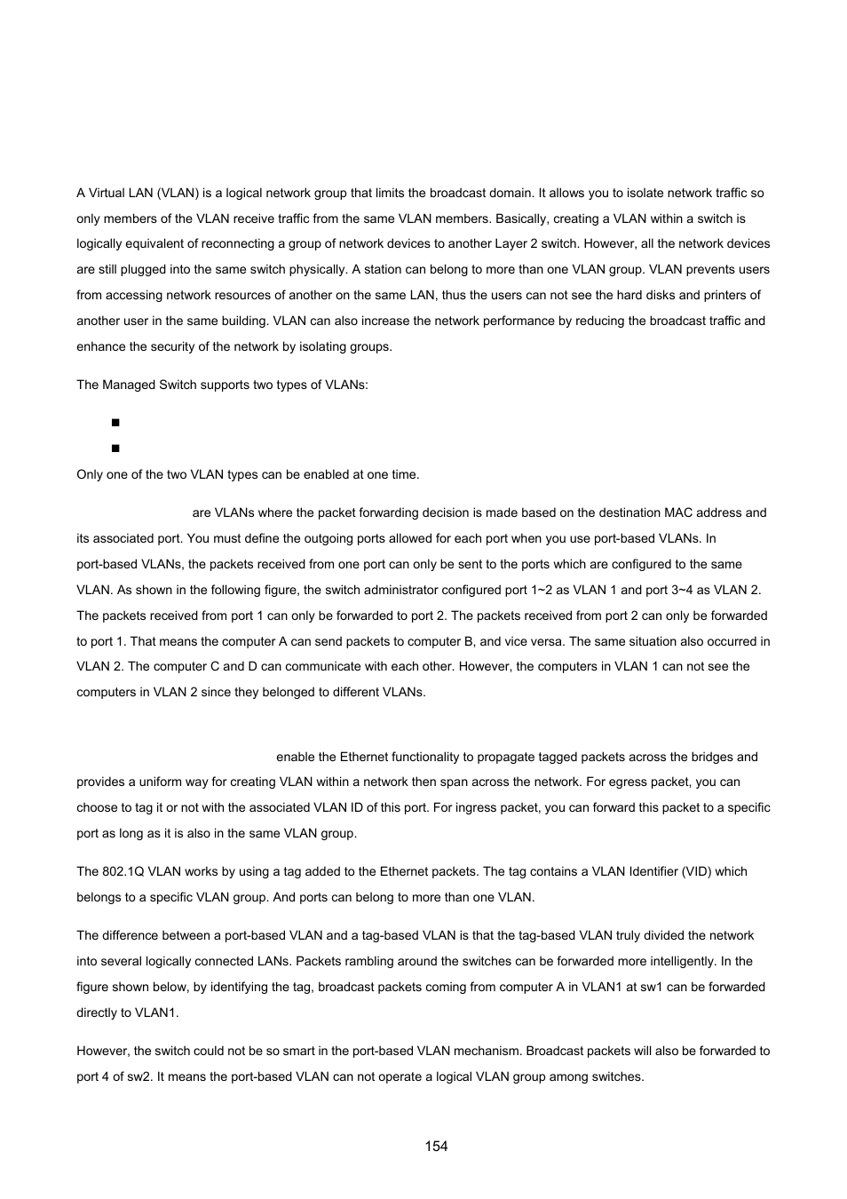 5 vlan configuration, 1 virtual lans | PLANET WGSW-2620HP User Manual | Page 154 / 211