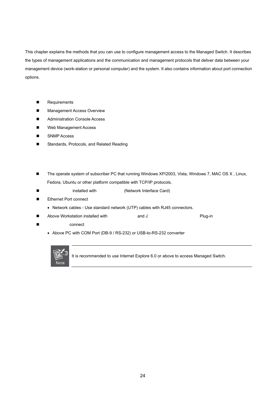 Switch management, 1 requirements | PLANET WGSW-2620HP User Manual | Page 24 / 211