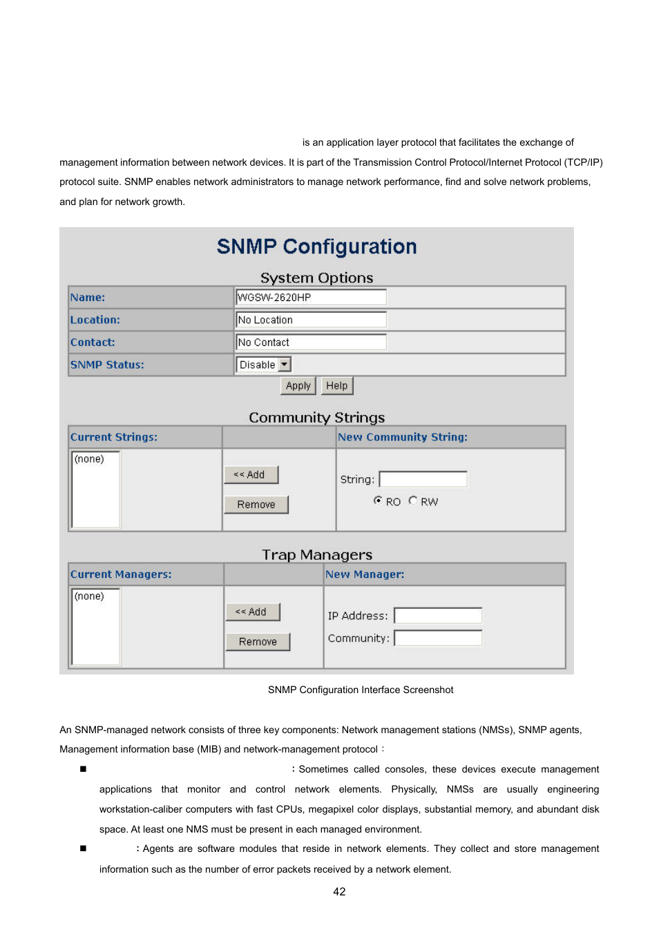 4 snmp configuration, 1 snmp overview | PLANET WGSW-2620HP User Manual | Page 42 / 211