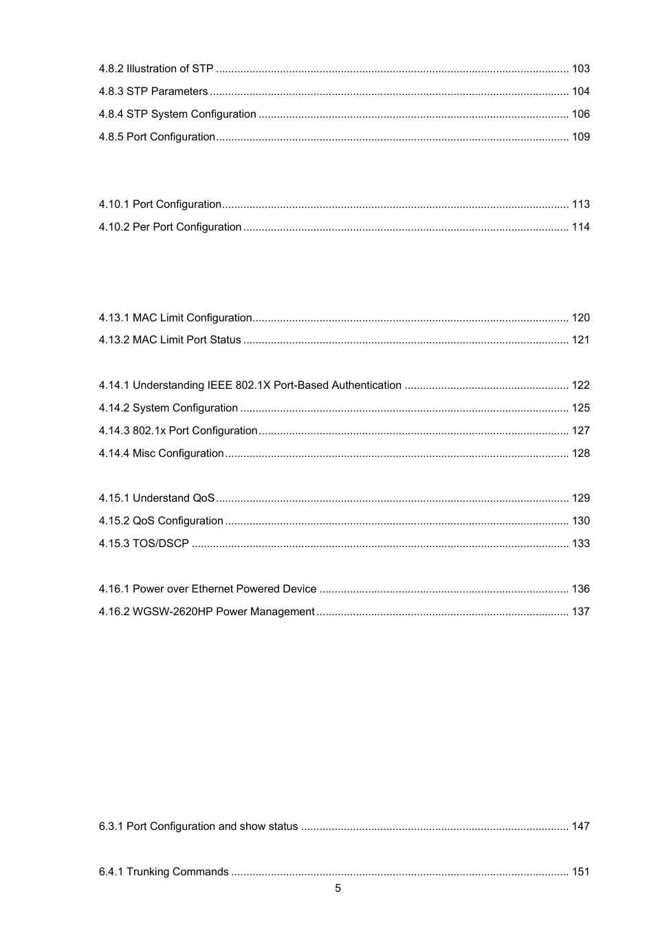 PLANET WGSW-2620HP User Manual | Page 5 / 211