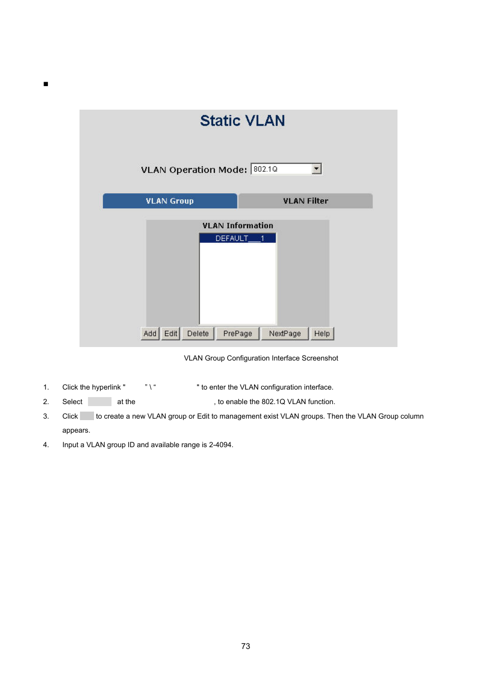 1 vlan group configuration | PLANET WGSW-2620HP User Manual | Page 73 / 211