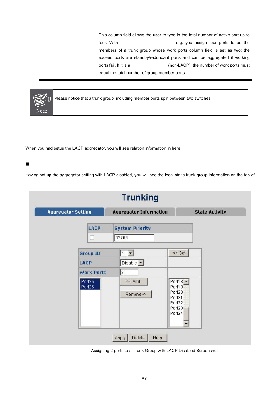 2 aggregator information, Lacp disabled | PLANET WGSW-2620HP User Manual | Page 87 / 211