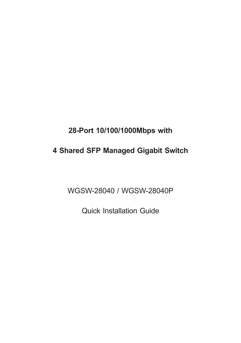 PLANET WGSW-28040 User Manual | 16 pages