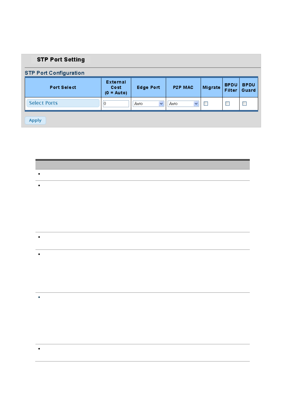 3 stp port setting | PLANET WGSW-28040P User Manual | Page 126 / 324