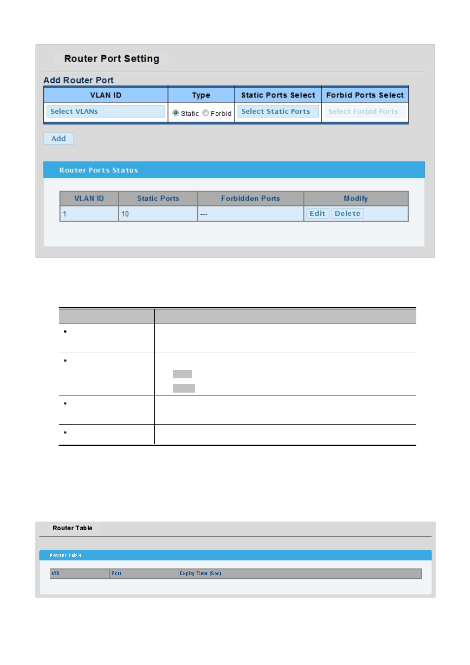 8 router table | PLANET WGSW-28040P User Manual | Page 146 / 324