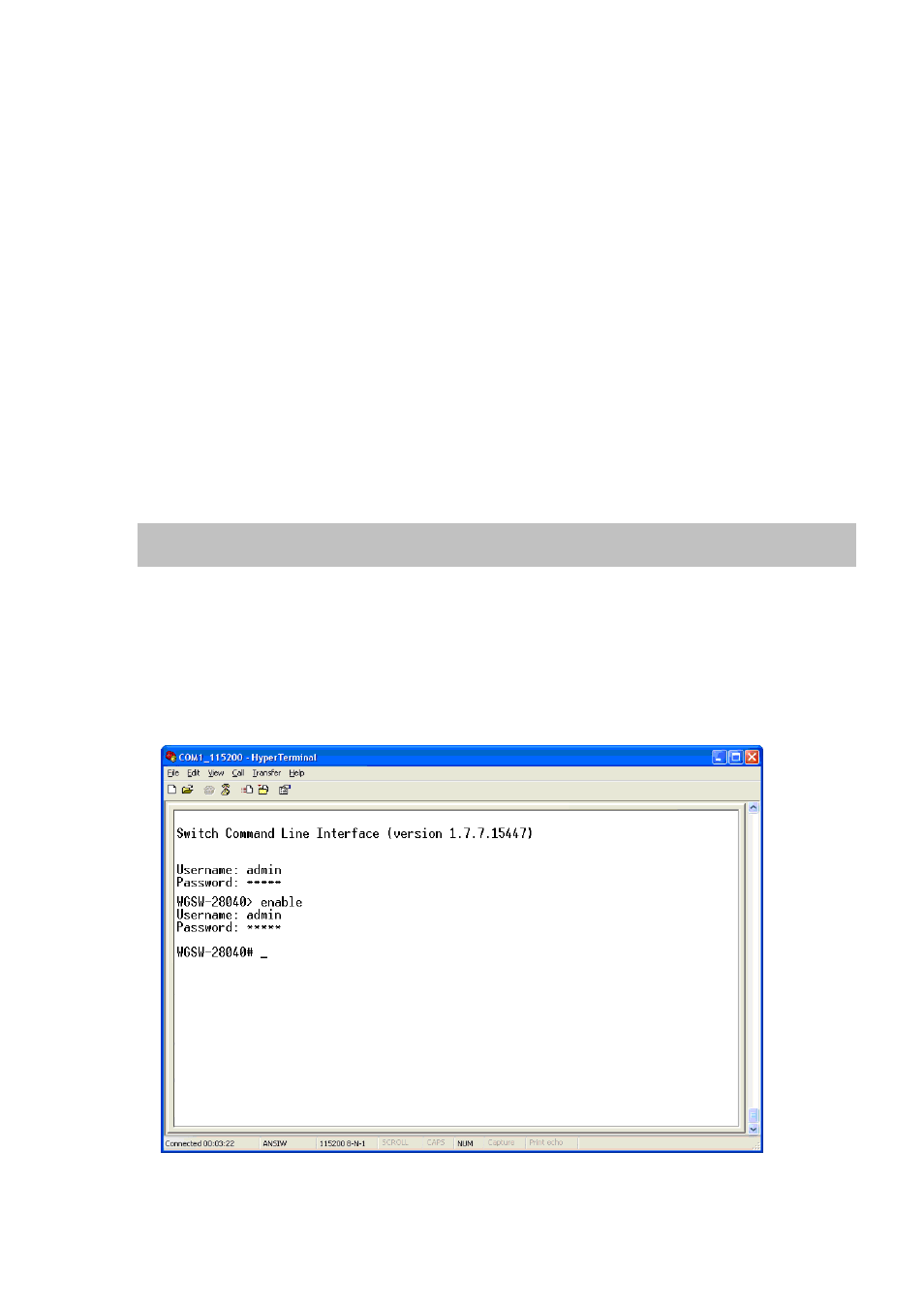 Command line interface, 1 accessing the cli, Logon to the console | PLANET WGSW-28040P User Manual | Page 218 / 324