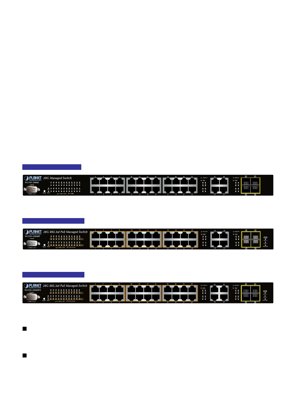 Installation, 1 hardware description, 1 switch front panel | PLANET WGSW-28040P User Manual | Page 23 / 324
