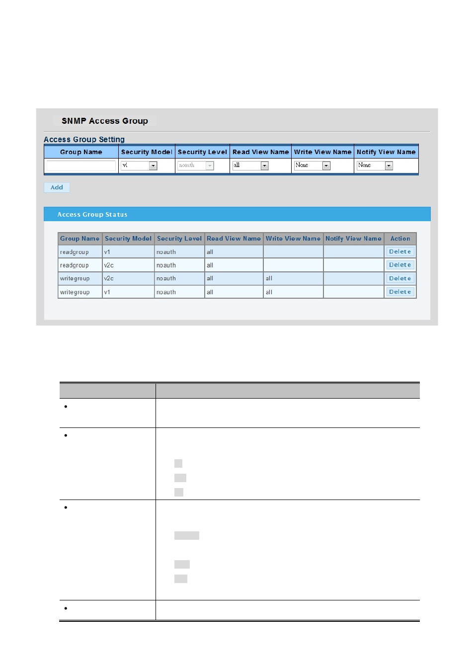 4 snmp access group | PLANET WGSW-28040P User Manual | Page 61 / 324