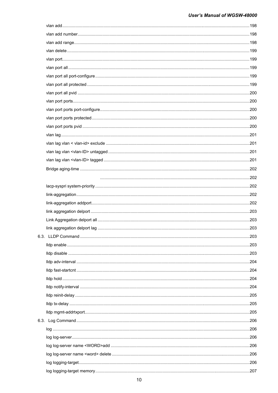 PLANET WGSW-48000 User Manual | Page 10 / 293