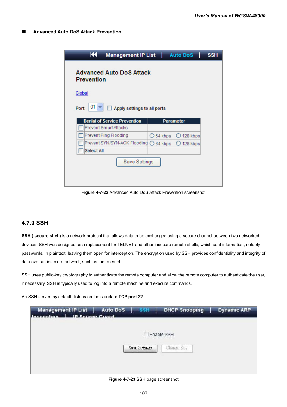 9 ssh | PLANET WGSW-48000 User Manual | Page 107 / 293