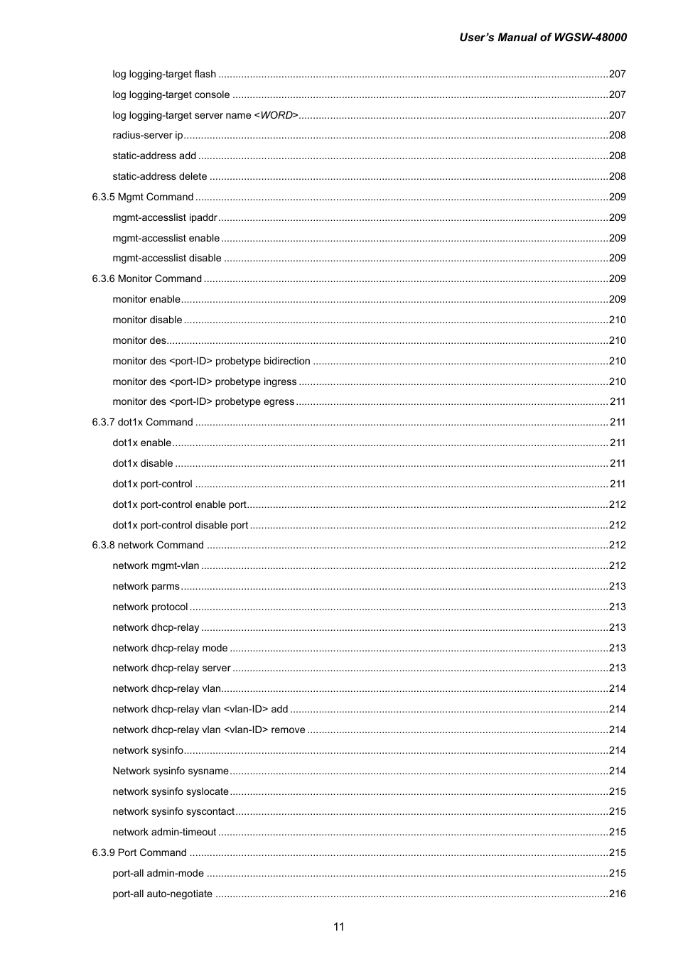 PLANET WGSW-48000 User Manual | Page 11 / 293