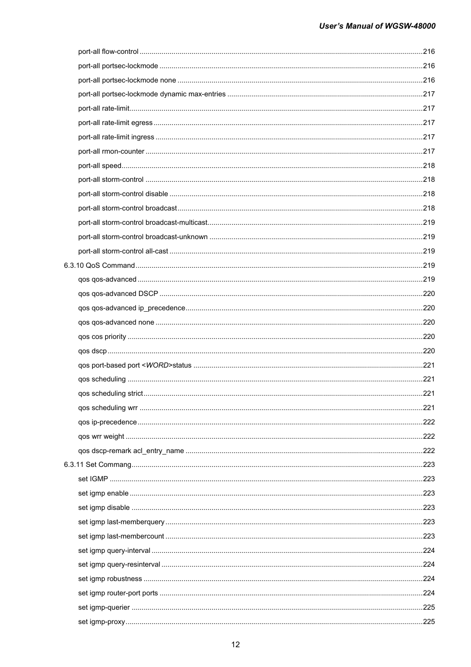 PLANET WGSW-48000 User Manual | Page 12 / 293