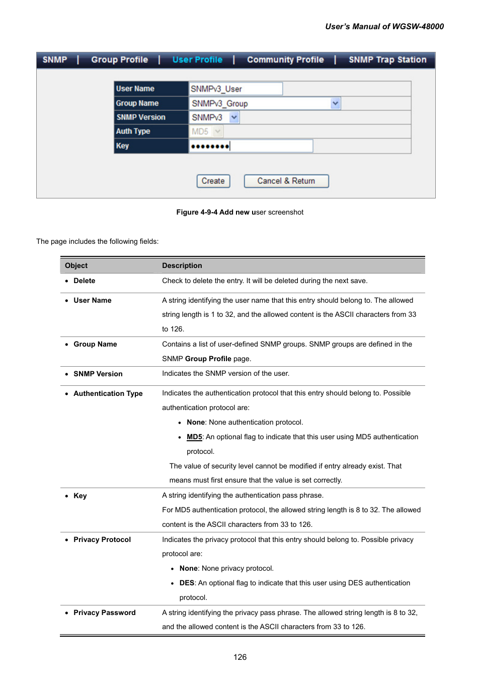 PLANET WGSW-48000 User Manual | Page 126 / 293