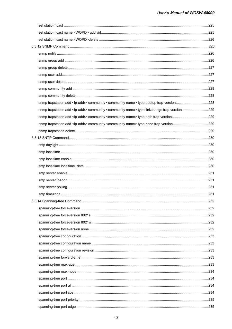 PLANET WGSW-48000 User Manual | Page 13 / 293