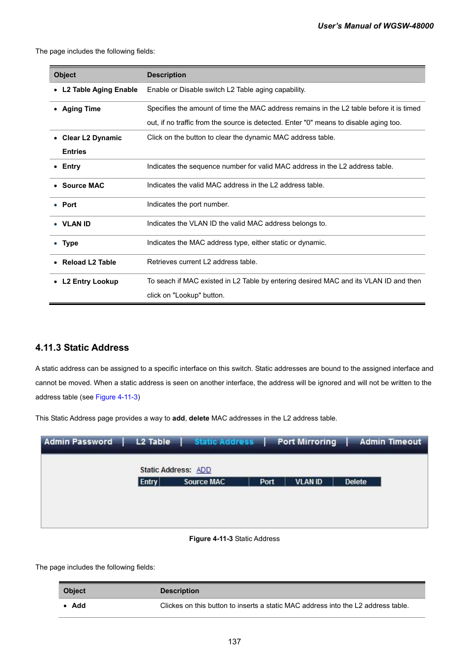 3 static address | PLANET WGSW-48000 User Manual | Page 137 / 293