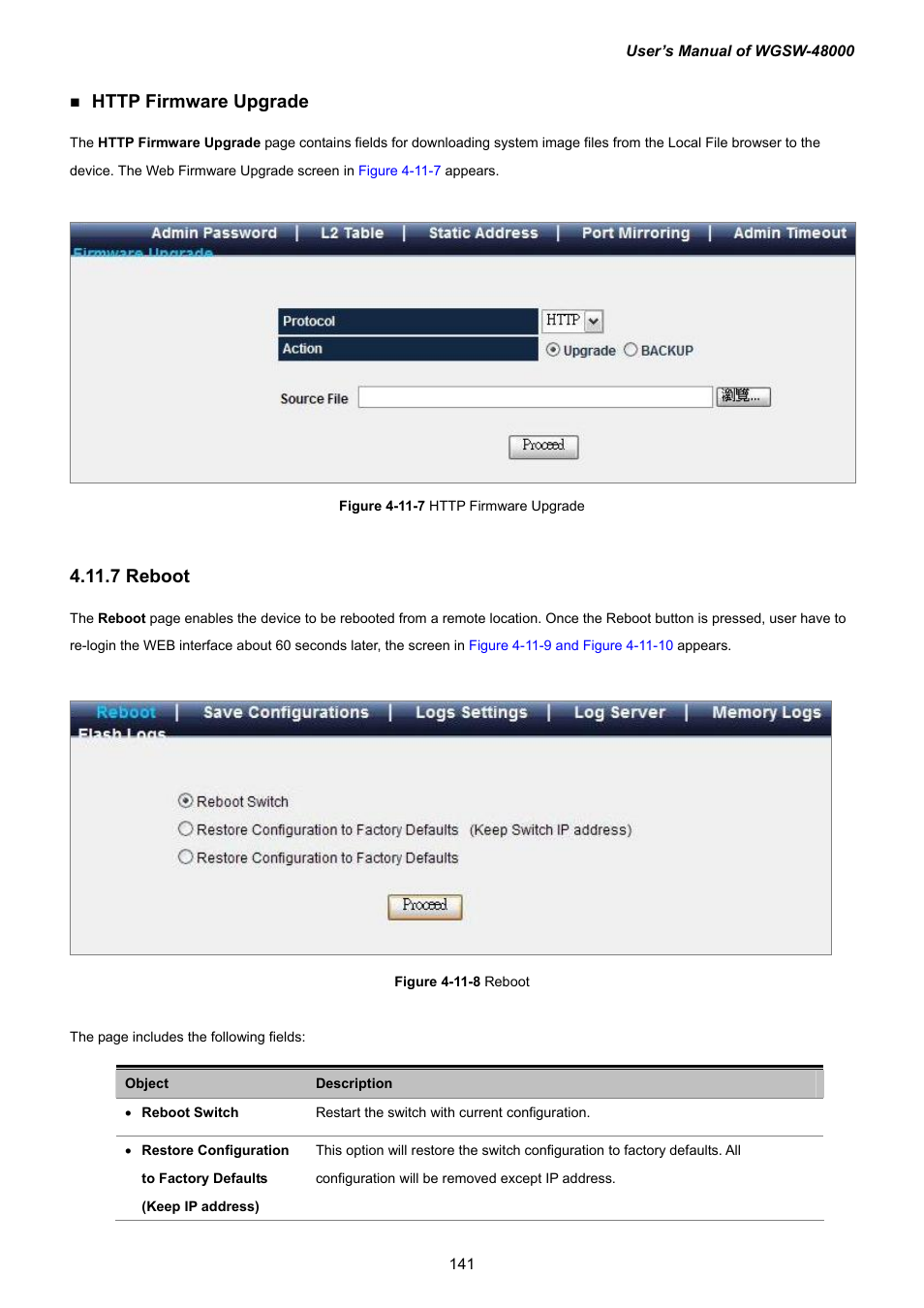 7 reboot | PLANET WGSW-48000 User Manual | Page 141 / 293