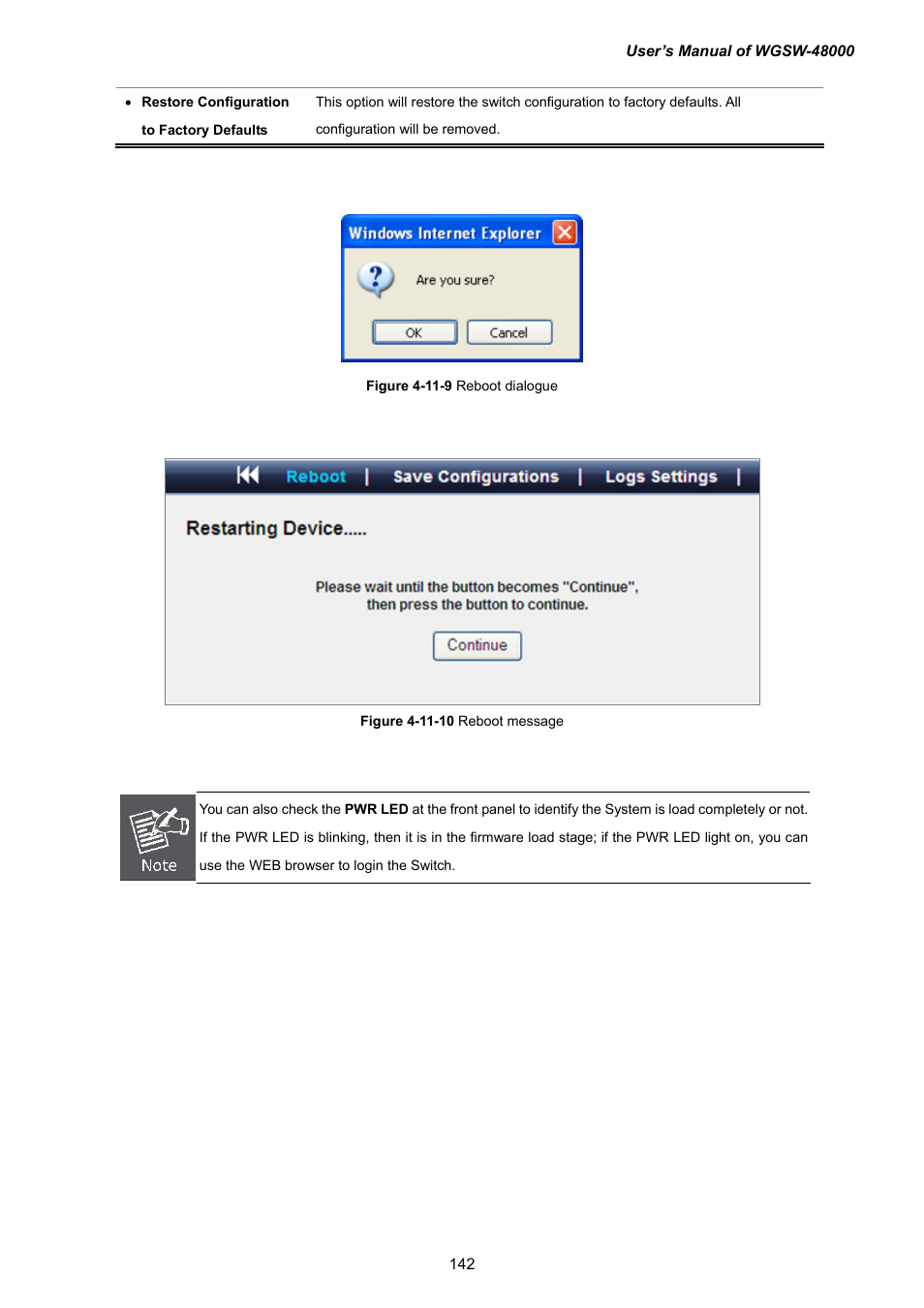 PLANET WGSW-48000 User Manual | Page 142 / 293