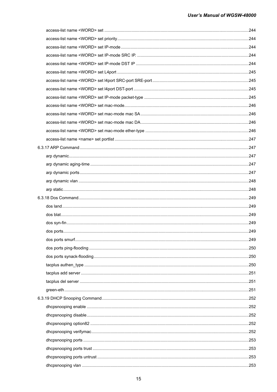 PLANET WGSW-48000 User Manual | Page 15 / 293