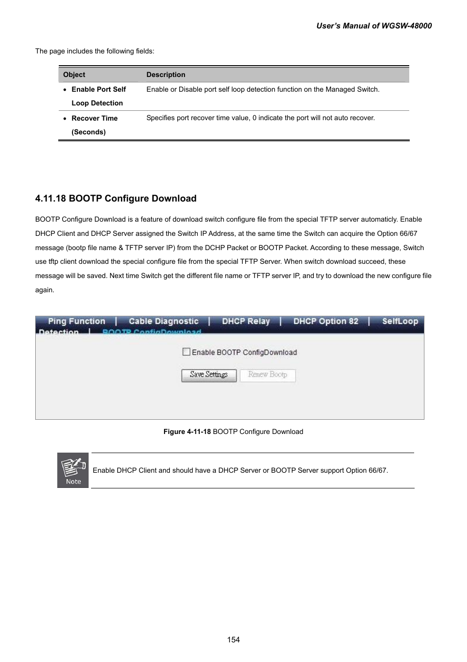 18 bootp configure download | PLANET WGSW-48000 User Manual | Page 154 / 293
