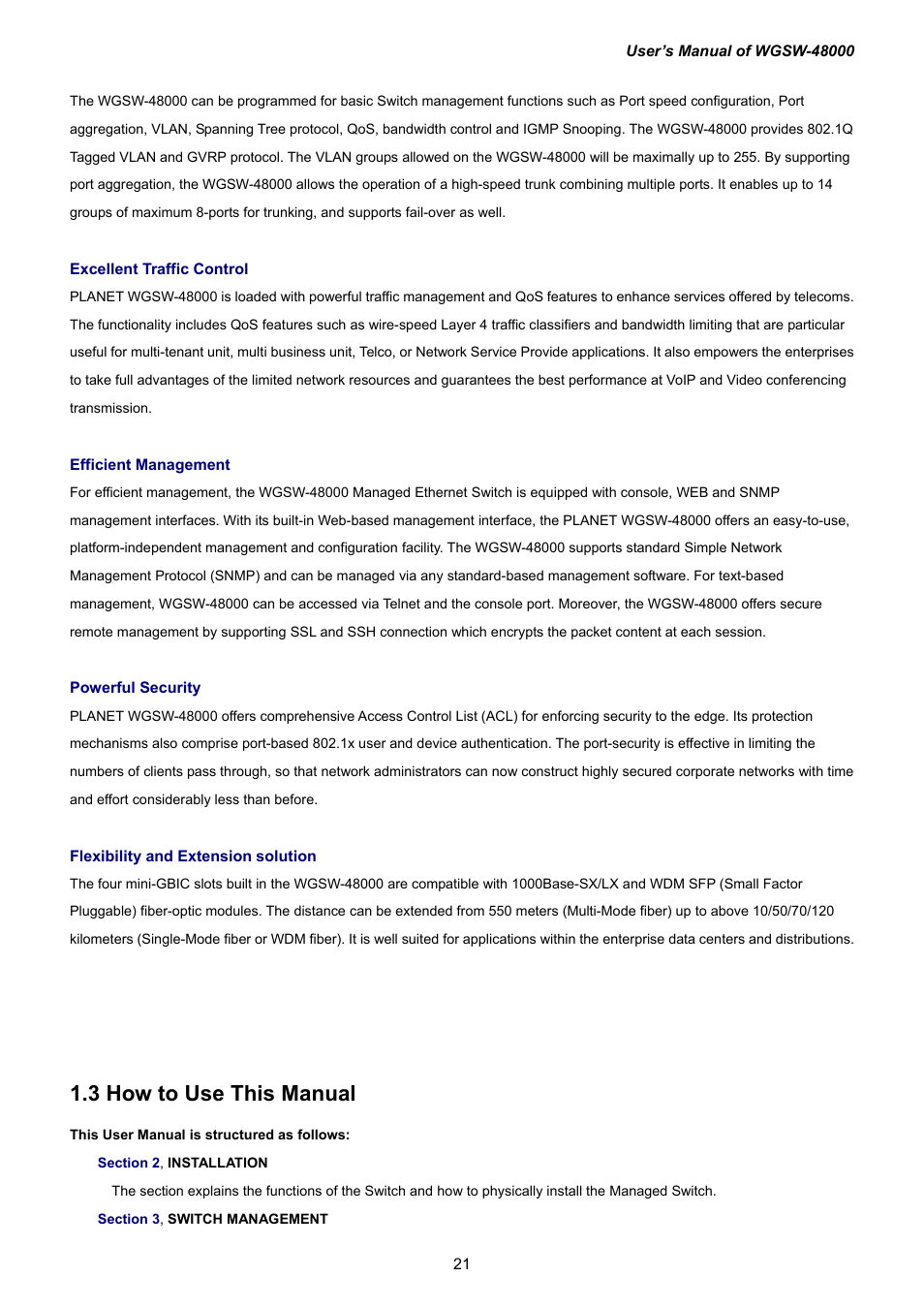 3 how to use this manual | PLANET WGSW-48000 User Manual | Page 21 / 293