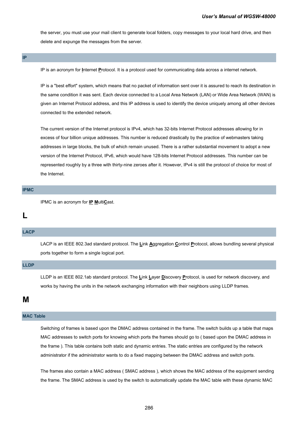 PLANET WGSW-48000 User Manual | Page 286 / 293