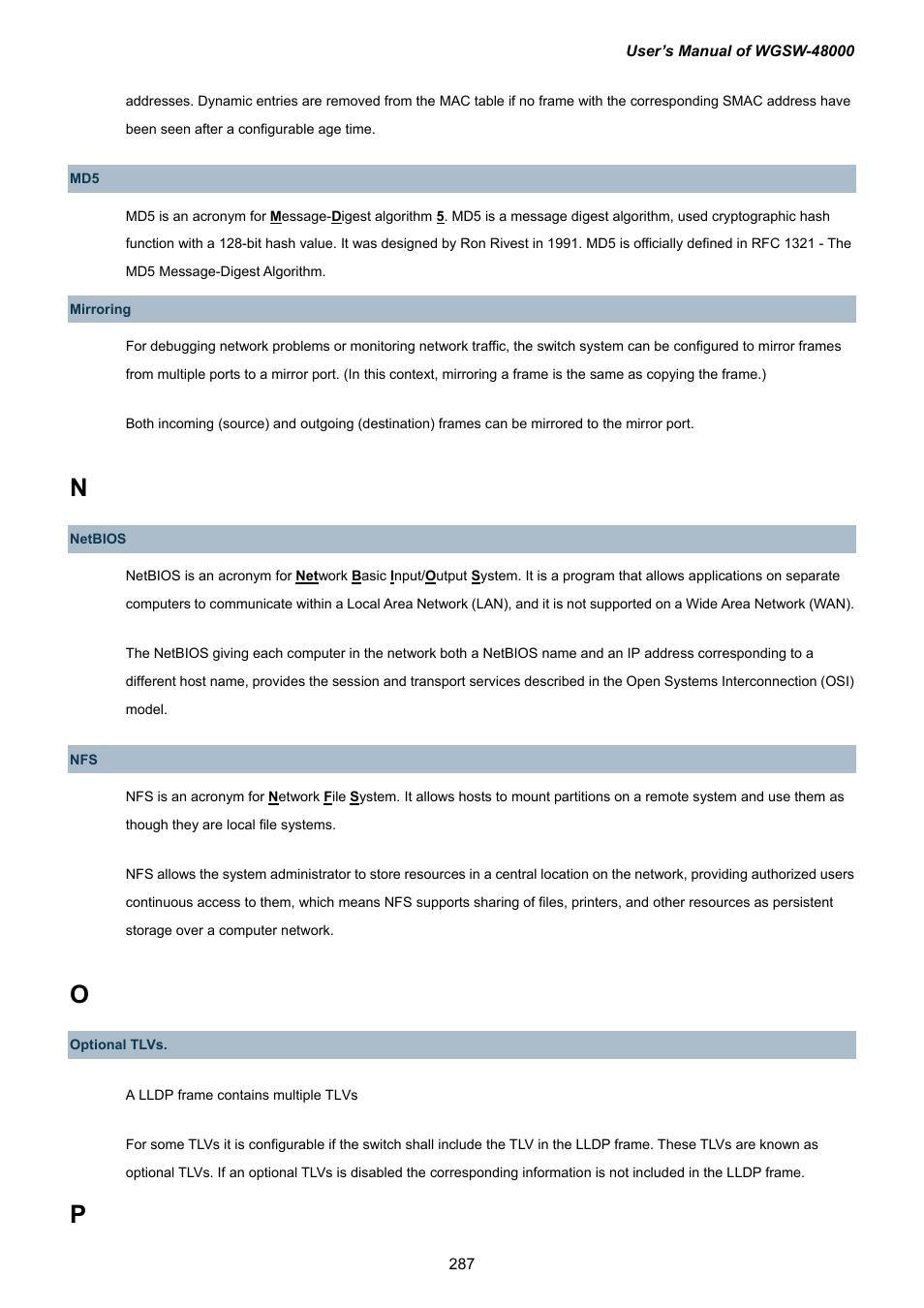 PLANET WGSW-48000 User Manual | Page 287 / 293