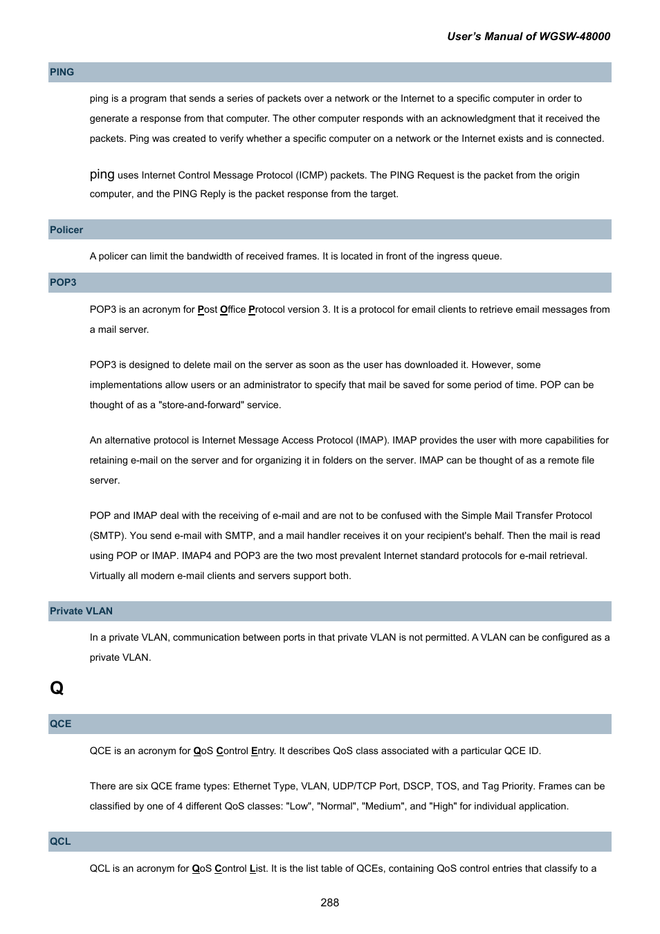 Ping | PLANET WGSW-48000 User Manual | Page 288 / 293