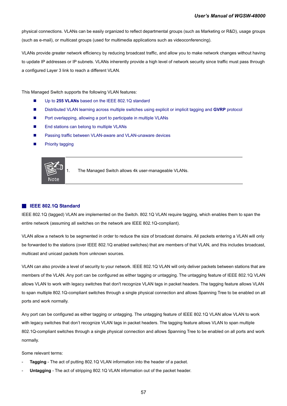 PLANET WGSW-48000 User Manual | Page 57 / 293