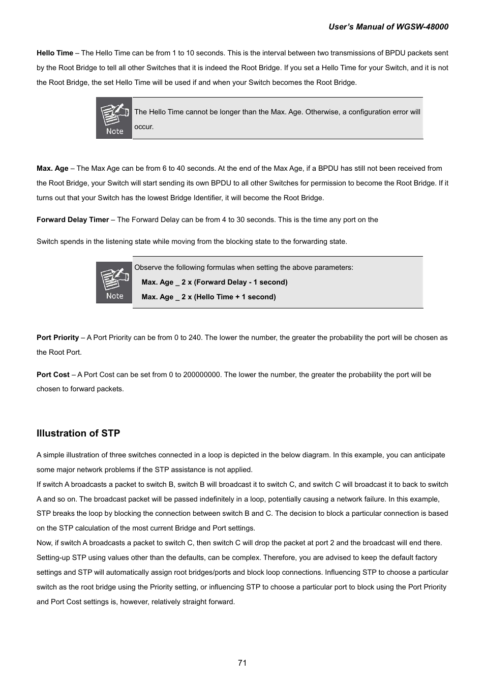 Illustration of stp | PLANET WGSW-48000 User Manual | Page 71 / 293