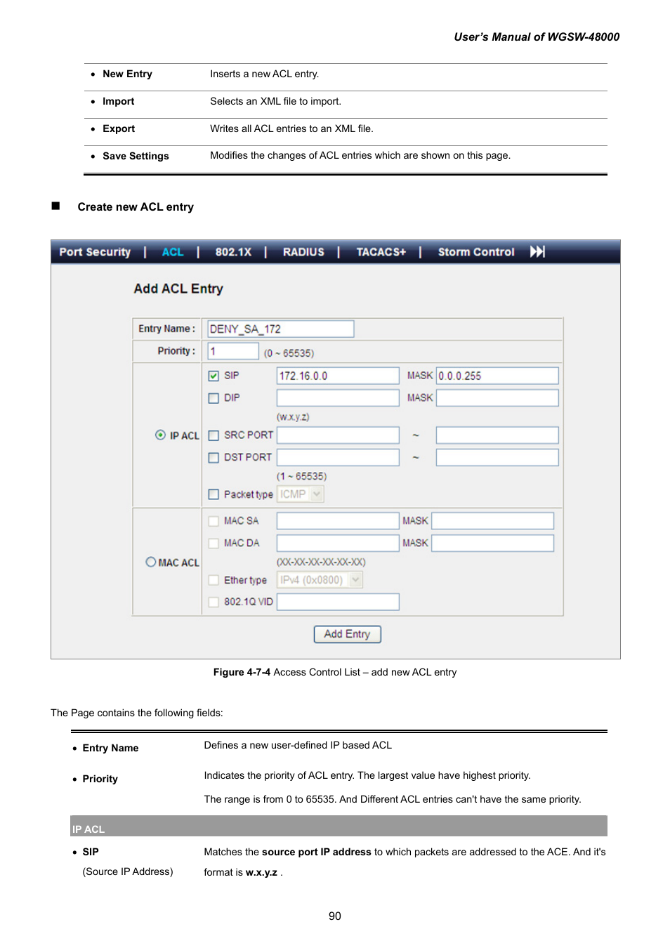 PLANET WGSW-48000 User Manual | Page 90 / 293