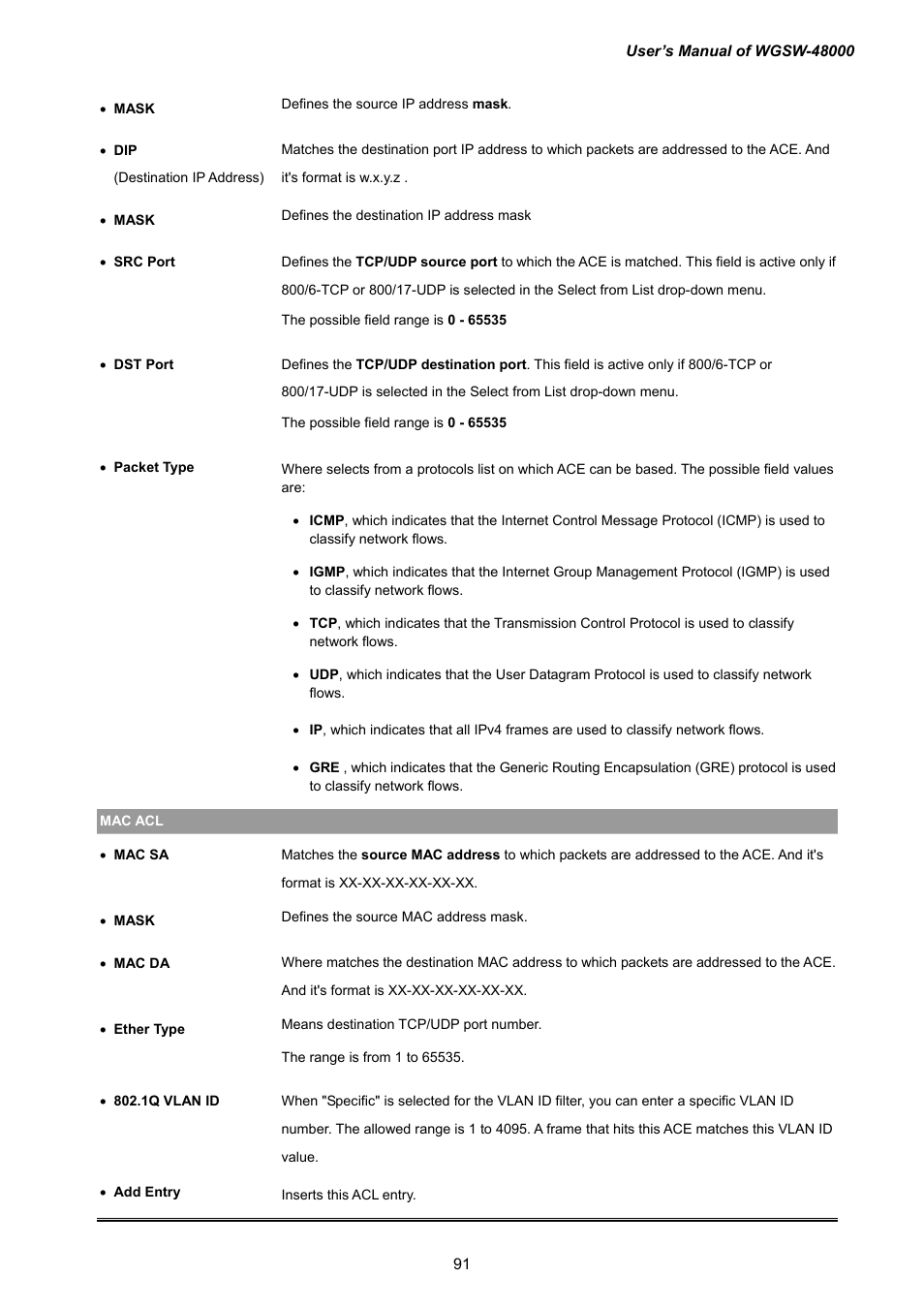 PLANET WGSW-48000 User Manual | Page 91 / 293