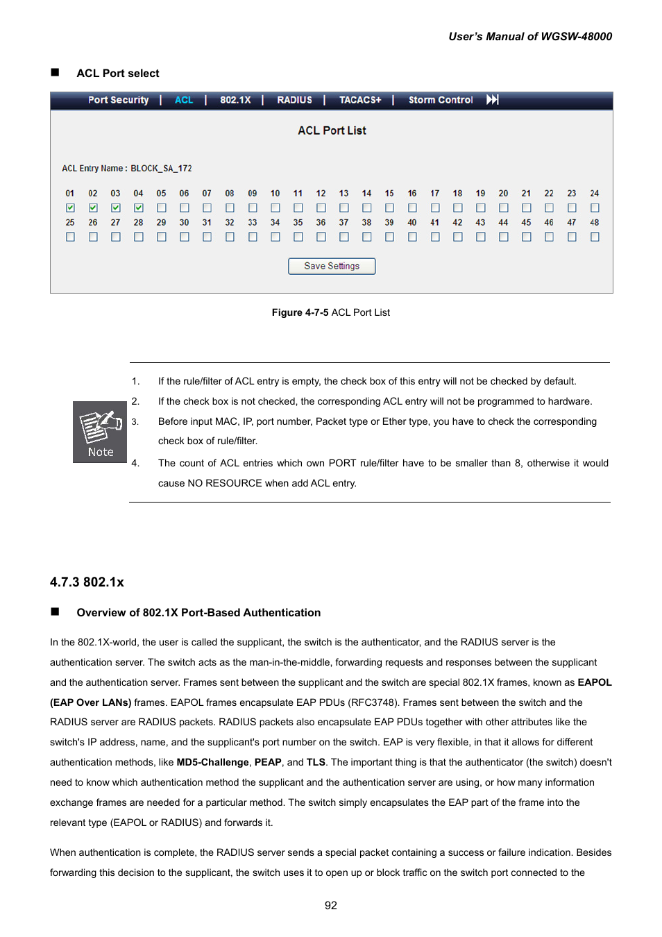 3 802.1x | PLANET WGSW-48000 User Manual | Page 92 / 293