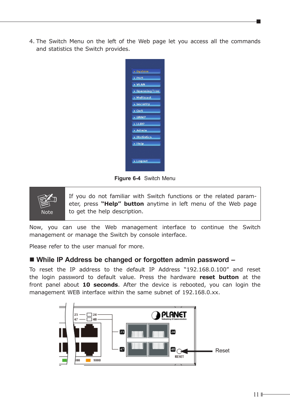 PLANET WGSW-48000 User Manual | Page 11 / 12