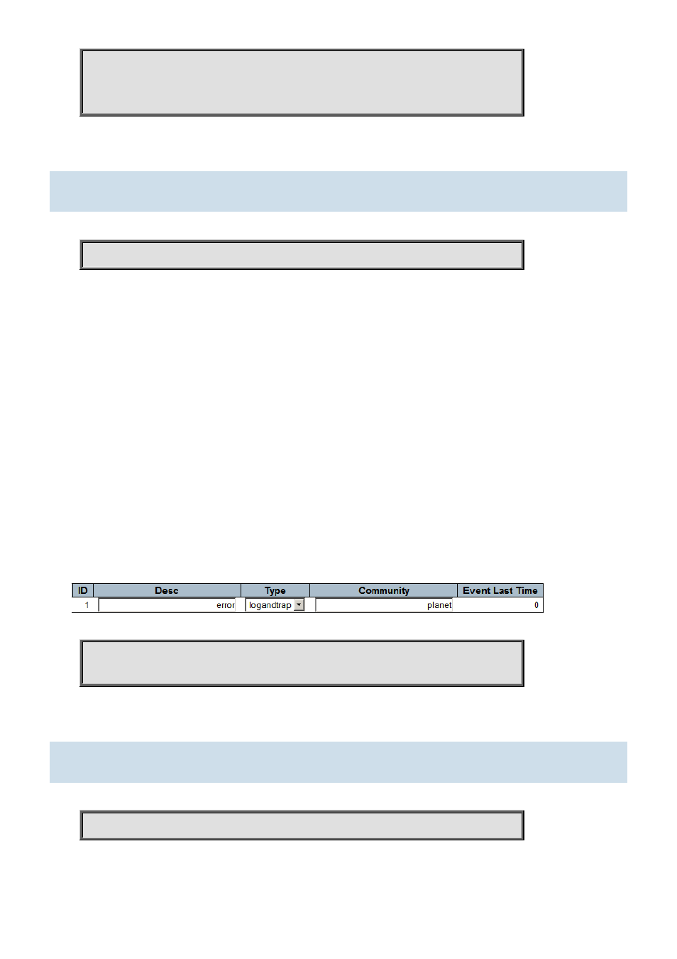 155 rmon event, 156 sfp temperature-threshold | PLANET WGSW-48040HP User Manual | Page 250 / 386