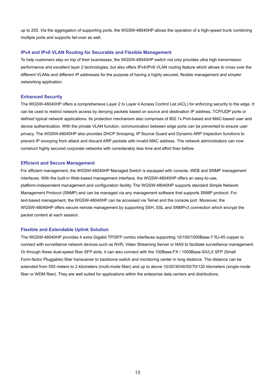 PLANET WGSW-48040HP User Manual | Page 13 / 375