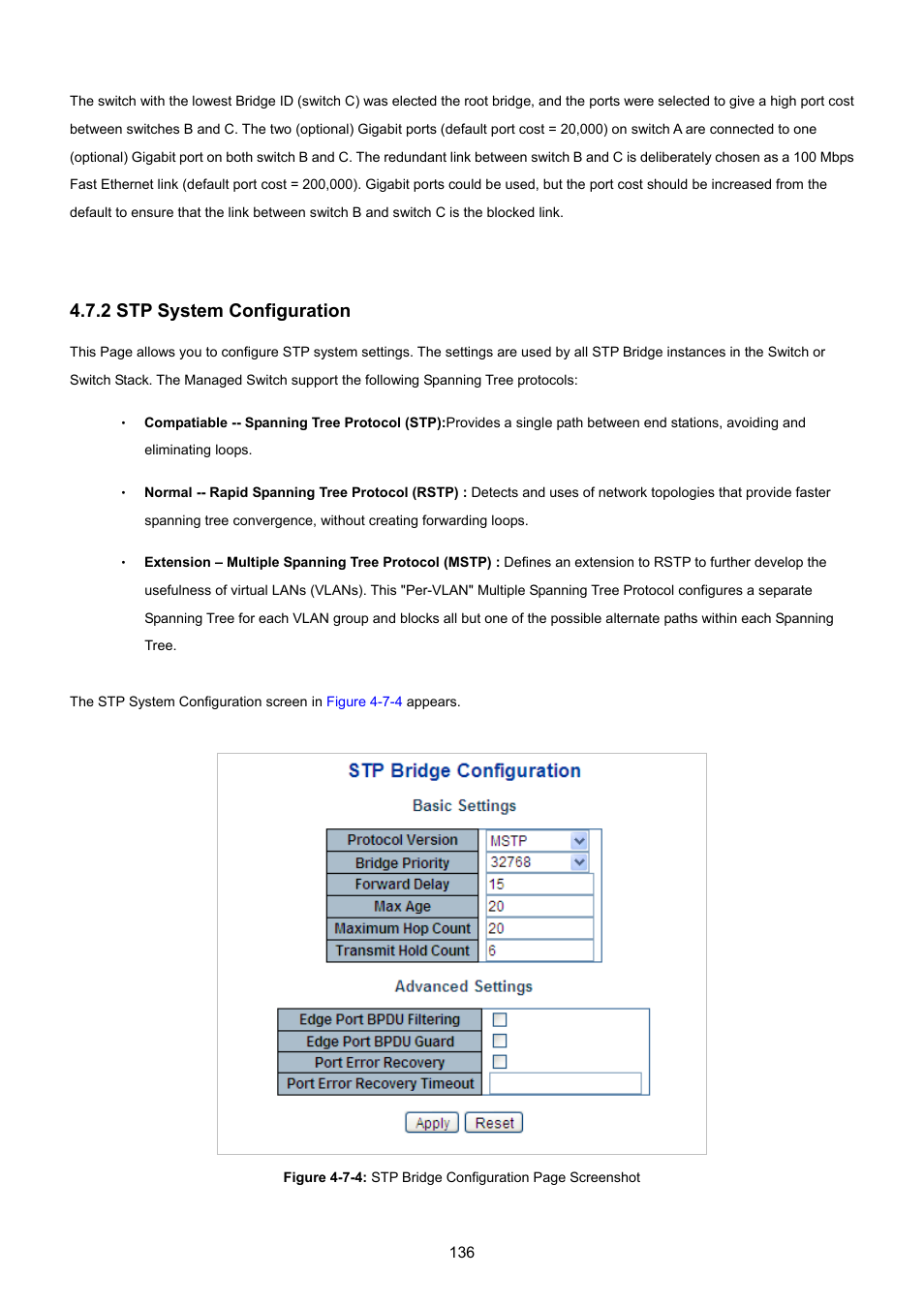 2 stp system configuration | PLANET WGSW-48040HP User Manual | Page 136 / 375