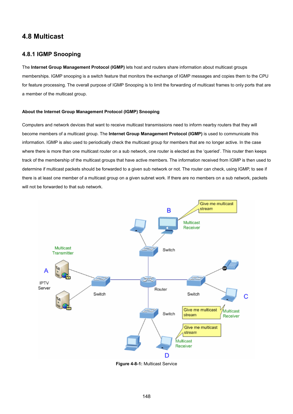 8 multicast, 1 igmp snooping | PLANET WGSW-48040HP User Manual | Page 148 / 375
