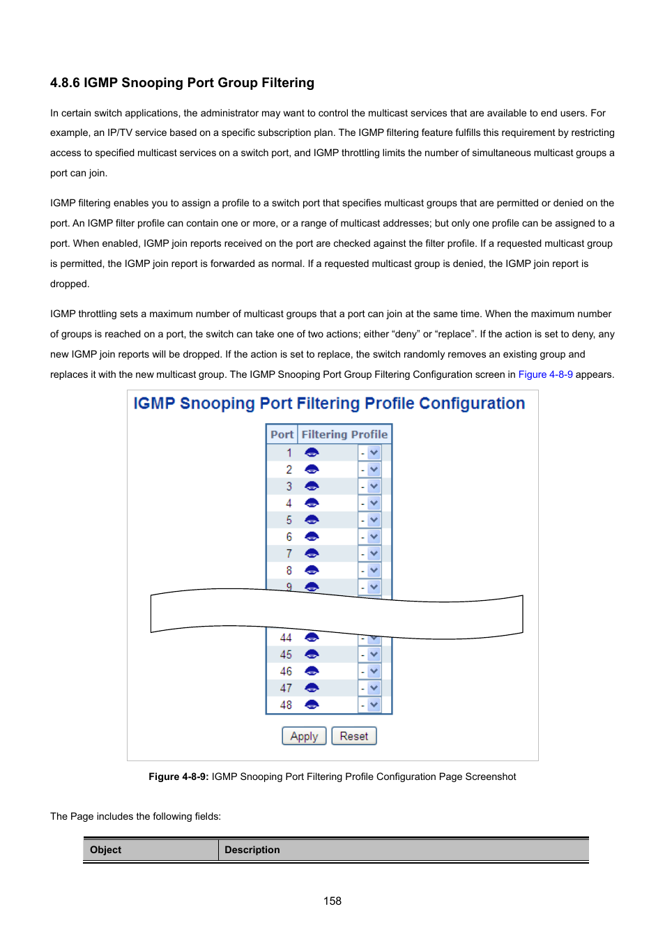 6 igmp snooping port group filtering | PLANET WGSW-48040HP User Manual | Page 158 / 375